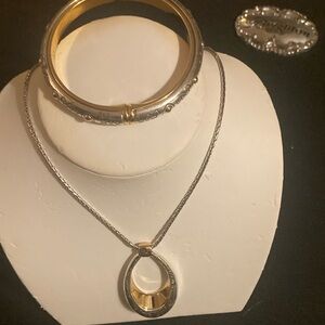 Brighton silver gold jewelry set